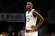 Dec 19, 2015; Coral Gables, FL, USA; Miami Hurricanes guard Ja'Quan Newton (0) takes a break during the second half against the Charleston Cougars at BankUnited Center. Miami won 85-63. Mandatory Credit: Steve Mitchell-USA TODAY Sports