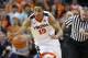 Virginia guard Malcolm Brogdon drives up the court during the second half of an NCAA college basketball game against North Carolina in Charlottesville, Va., Saturday, Feb. 27, 2016. Virginia won 79-74. (AP Photo/Steve Helber)
