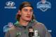 Feb 26, 2016; Indianapolis, IN, USA; Ohio State defensive lineman Joey Bosa speaks to the media during the 2016 NFL Scouting Combine at Lucas Oil Stadium. Mandatory Credit: Trevor Ruszkowski-USA TODAY Sports