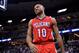 New Orleans Pelicans guard Eric Gordon (10) plays in the first half of an NBA basketball game Monday, Jan. 18, 2016, in Memphis, Tenn. (AP Photo/Brandon Dill)