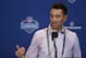 San Diego Chargers general manager Tom Telesco speaks during a press conference at the NFL football scouting combine in Indianapolis, Thursday, Feb. 25, 2016. (AP Photo/Michael Conroy)