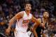 PHOENIX, AZ - FEBRUARY 21: Kris Humphries #43 of the Phoenix Suns and Kyle Anderson #1 of the San Antonio Spurs during the second half of the NBA game at Talking Stick Resort Arena on February 21, 2016 in Phoenix, Arizona. The Spurs defeated the Suns 118-111. NOTE TO USER: User expressly acknowledges and agrees that, by downloading and or using this photograph, User is consenting to the terms and conditions of the Getty Images License Agreement. (Photo by Christian Petersen/Getty Images)