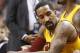 Feb 26, 2016; Toronto, Ontario, CAN; Cleveland Cavaliers guard J.R. Smith (5) sits on the bench against the Toronto Raptors at the Air Canada Centre. Toronto defeated Cleveland 99-97. Mandatory Credit: John E. Sokolowski-USA TODAY Sports