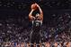 BROOKLYN, NY - JANUARY 13: Wayne Ellington #21 of the Brooklyn Nets shoots the ball against the New York Knicks on January 13, 2015 at Barclays Center in Brooklyn, New York. NOTE TO USER: User expressly acknowledges and agrees that, by downloading and or using this Photograph, user is consenting to the terms and conditions of the Getty Images License Agreement. Mandatory Copyright Notice: Copyright 2016 NBAE (Photo by Jesse D. Garrabrant/NBAE via Getty Images)