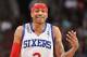 PHILADELPHIA - JANUARY 20: Allen Iverson #3 of the Philadelphia 76ers smiles on the court during the game against the Portland Trail Blazers on January 20, 2010 at Wachovia Center in Philadelphia, Pennsylvania. The Blazers won 98-90. NOTE TO USER: User expressly acknowledges and agrees that, by downloading and/or using this Photograph, user is consenting to the terms and conditions of the Getty Images License Agreement. Mandatory Copyright Notice: Copyright 2010 NBAE (Photo by Jesse D. Garrabrant/NBAE via Getty Images)