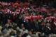 LONDON, ENGLAND - FEBRUARY 28 : Liverpool fans hold up their scarves during the Capital One Cup Final match between Liverpool and Manchester City at Wembley Stadium on February 28, 2016 in London, England. (Photo by Catherine Ivill - AMA/Getty Images)