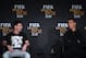 (From L) FC Barcelona and Argentina's forward Lionel Messi and Real Madrid and Portugal's forward Cristiano Ronaldo give a press conference ahead of the 2015 FIFA Ballon d'Or award ceremony at the Kongresshaus in Zurich on January 11, 2016. AFP PHOTO / OLIVIER MORIN / AFP / OLIVIER MORIN (Photo credit should read OLIVIER MORIN/AFP/Getty Images)