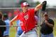 Feb 23, 2016; Viera, FL, USA; Washington Nationals starting pitcher Stephen Strasburg (37) works out at Space Coast Stadium. Mandatory Credit: Logan Bowles-USA TODAY Sports