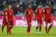 Bayern's Rafinha, from left, Juan Bernat, Arturo Vidal, Robert Lewandowski and Thomas Mueller leave the pitch after losing the German Bundesliga soccer match between FC Bayern Munich and FSV Mainz 05 at the Allianz Arena stadium in Munich, Germany, Wednesday, March 2, 2016. Mainz won 2-1. (AP Photo/Matthias Schrader)