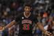 Chicago Bulls guard Jimmy Butler (21) in the first half of an NBA basketball game Friday, Feb. 5, 2016, in Denver. (AP Photo/David Zalubowski)