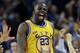 Golden State Warriors' Draymond Green reacts after scoring against the Atlanta Hawks during overtime of an NBA basketball game Tuesday, March 1, 2016, in Oakland, Calif. Golden State won 109-105 in overtime. (AP Photo/Marcio Jose Sanchez)