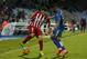 Atletico's Koke Resurreccion, left, duels for the ball with Getafe's Wanderson during a Spanish La Liga soccer match between Atletico de Madrid and Getafe at the Coliseum Alfonso Perez stadium in Getafe, Spain, Sunday, Feb. 14, 2016. (AP Photo/Daniel Ochoa de Olza)