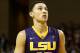 LSU's Ben Simmons walks down the court late in the second half while the College of Charleston secures the win during the second half of an NCAA college basketball game at TD Arena, Monday Nov. 30, 2015, in Charleston, S.C. The College of Charleston went on to win 70-58. (AP Photo/Mic Smith)