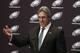 Doug Pederson answers questions after he was introduced as the Philadelphia Eagles' new head coach during an NFL football news conference, Tuesday, Jan. 19, 2016, in Philadelphia. Pederson, a former Eagles quarterback, was Kansas City's offensive coordinator under Andy Reid the past three seasons. He inherits a team that went 7-9 under fired coach Chip Kelly. (AP Photo/Mel Evans)