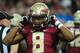 ATLANTA, GA - DECEMBER 31: Jalen Ramsey #8 of the Florida State Seminoles heads off the field against the Houston Cougars during the Chick-Fil-A Peach Bowl at the Georgia Dome on December 31, 2015 in Atlanta, Georgia. Photo by Scott Cunningham/Getty Images)
