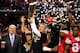 ARLINGTON, TX - JANUARY 12: Head Coach Urban Meyer of the Ohio State Buckeyes hoist the trophy after defeating the Oregon Ducks 42 to 20 in the College Football Playoff National Championship Game at AT&T Stadium on January 12, 2015 in Arlington, Texas. (Photo by Jamie Squire/Getty Images)