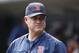 Aug 9, 2015; Detroit, MI, USA; Boston Red Sox manager John Farrell (53) in the dugout before the game against the Detroit Tigers at Comerica Park. Mandatory Credit: Rick Osentoski-USA TODAY Sports