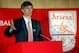 New Arsenal boss Frenchman, Arsene Wenger, during a news conference in London, Sunday September 22, 1996 after taking over as manager of the Premier League soccer club. Wenger revealed how he was tempted to join his old protege Glenn Hoddle the England soccer coach as the Football Association's new technical director before accepting the challenge from the Gunners. (AP Photo/Photo/David Cheskin) --UNITED KINGDOM OUT--