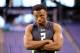 Ohio State defensive back Eli Apple is seen at the NFL football scouting combine Monday, Feb. 29, 2016, in Indianapolis. (AP Photo/Gregory Payan)
