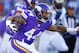 Minnesota Vikings running back Matt Asiata (44) runs the ball against the St. Louis Rams during an NFL football game Sunday, Nov. 8, 2015, in Minneapolis. The Vikings won in overtime, 21-18. (Jeff Haynes/AP Images for Panini)