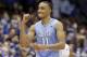 North Carolina's Brice Johnson (11) reacts following North Carolina's 76-72 win over Duke in an NCAA college basketball game in Durham, N.C., Saturday, March 5, 2016. (AP Photo/Gerry Broome)