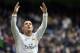 Real Madrid's Portuguese forward Cristiano Ronaldo celebrates after making it a hat trick by scoring his third goal during the Spanish league football match Real Madrid CF vs RC Celta de Vigo at the Santiago Bernabeu stadium in Madrid on March 5, 2016. / AFP / GERARD JULIEN (Photo credit should read GERARD JULIEN/AFP/Getty Images)