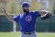 Chicago Cubs starting pitcher Jake Arrieta throws during a spring baseball practice in Mesa, Ariz., Saturday, Feb. 20, 2016. (AP Photo/Chris Carlson)