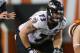 Baltimore Ravens guard Marshal Yanda (73) against the Cleveland Browns in the second half of an NFL football game, Monday, Nov. 30, 2015, in Cleveland. (AP Photo/Ron Schwane)