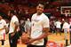 MIAMI, FL - MARCH 3: Hassan Whiteside #21 of the Miami Heat warms up before the game against the Phoenix Suns on March 3, 2016 at American Airlines Arena in Miami, Florida. NOTE TO USER: User expressly acknowledges and agrees that, by downloading and or using this Photograph, user is consenting to the terms and conditions of the Getty Images License Agreement. Mandatory Copyright Notice: Copyright 2016 NBAE (Photo by Issac Baldizon/NBAE via Getty Images)