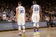 OAKLAND, CA - MARCH 7: Stephen Curry #30 and Draymond Green #23 of the Golden State Warriors walk off the court during the game against the Orlando Magic on March 7, 2016 at ORACLE Arena in Oakland, California. NOTE TO USER: User expressly acknowledges and agrees that, by downloading and or using this photograph, user is consenting to the terms and conditions of Getty Images License Agreement. Mandatory Copyright Notice: Copyright 2016 NBAE (Photo by Noah Graham/NBAE via Getty Images)