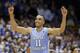 North Carolina's Brice Johnson (11) reacts following North Carolina's 76-72 win over Duke in an NCAA college basketball game in Durham, N.C., Saturday, March 5, 2016. (AP Photo/Gerry Broome)