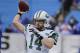 New York Jets quarterback Ryan Fitzpatrick (14) throws a pass before an NFL football game against the Buffalo Bills Sunday, Jan. 3, 2016, in Orchard Park, N.Y. (AP Photo/Bill Wippert)