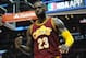 March 13, 2016; Los Angeles, CA, USA; Cleveland Cavaliers forward LeBron James (23) reacts after he draws a foul against the Los Angeles Clippers during the first half at Staples Center. Mandatory Credit: Gary A. Vasquez-USA TODAY Sports