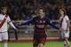 Barcelona's Lionel Messi celebrates after scoring his side's third goal against Rayo Vallecano during a Spanish La Liga soccer match between Barcelona and Rayo Vallecano at the Vallecas stadium in Madrid, Thursday, March 3, 2016. (AP Photo/Francisco Seco)