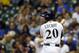 MILWAUKEE, WI - SEPTEMBER 03: Jonathan Lucroy #20 of the Milwaukee Brewers bats in the sixth inning against the Pittsburgh Pirates at Miller Park on September 3, 2015 in Milwaukee, Wisconsin. (Photo by Jeff Haynes/Getty Images)