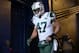 ORCHARD PARK, NY - JANUARY 3: Kellen Davis #47 of the New York Jets takes to the field through the tunnel before the start of their game against the Buffalo Bills during NFL game action at Ralph Wilson Stadium on January 3, 2016 in Orchard Park, New York. (Photo by Tom Szczerbowski/Getty Images)