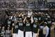 Mar 13, 2016; Indianapolis, IN, USA; Michigan State Spartans celebrate winning the Big Ten Championship against the Purdue Boilermakers during the Big Ten conference tournament at Bankers Life Fieldhouse. Michigan State defeats Purdue 66-62. Mandatory Credit: Brian Spurlock-USA TODAY Sports