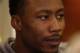 New York Jets wide receiver Brandon Marshall talks to the media as the team clears out their lockers at the team's NFL football training facility, Monday, Jan.4, 2016, in Florham Park, N.J. (AP Photo/Rich Schultz)