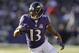 Nov 15, 2015; Baltimore, MD, USA; Baltimore Ravens wide receiver Chris Givens (13) carries the ball during the second quarter against the Jacksonville Jaguars at M&T Bank Stadium. Mandatory Credit: Tommy Gilligan-USA TODAY Sports