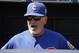 Chicago Cubs manager Joe Maddon watches before a spring training baseball game against the San Diego Padres on Tuesday, March 15, 2016, in Peoria, Ariz. (AP Photo/Darron Cummings)