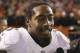 Baltimore Ravens strong safety Will Hill reacts after a 33-27 win over the Cleveland Browns in an NFL football game Monday, Nov. 30, 2015, in Cleveland. (AP Photo/David Richard)