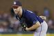 Tampa Bay Rays relief pitcher Brad Boxberger prepares to throw during the sixth inning of a baseball game against the Detroit Tigers in Detroit, Friday, July 4, 2014. (AP Photo/Carlos Osorio)