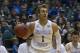 BYU guard Chase Fischer (1) drives the baseline while taking on New Mexico in the second half of an NCAA college basketball game at the Diamond Head Classic, Wednesday, Dec. 23, 2015, in Honolulu. (AP Photo/Eugene Tanner)