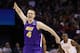 Northern Iowa guard Paul Jesperson (4) celebrates in the first half of a first-round men's college basketball game against Texas in the NCAA Tournament, Friday, March 18, 2016, in Oklahoma City. (AP Photo/Alonzo Adams)
