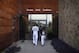 Chicago White Sox's Adam LaRoche, left, and his son Drake walk into the White Sox clubhouse during a photo day before a baseball spring training workout, Saturday, Feb. 28, 2015 in Phoenix. (AP Photo/John Locher)