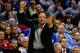 DES MOINES, IA - MARCH 19: Head coach Tom Crean of the Indiana Hoosiers reacts in the second half against the Kentucky Wildcats during the second round of the 2016 NCAA Men's Basketball Tournament at Wells Fargo Arena on March 19, 2016 in Des Moines, Iowa. (Photo by Kevin C. Cox/Getty Images)