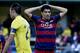Barcelona's Uruguayan forward Luis Suarez puts his hands on his head during the Spanish league football match Villarreal CF vs FC Barcelona at El Madrigal stadium in Vila-real on March 20, 2016. / AFP / JOSE JORDAN (Photo credit should read JOSE JORDAN/AFP/Getty Images)