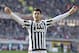 Juventus' Alvaro Morata celebrates after scoring during a Serie A soccer match between Torino and Juventus at Turin's Olympic stadium, Sunday, March 20, 2016. Juventus won 4-1. (Alessandro Di Marco/ANSA via AP)