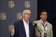 Atlanta Falcons president and CEO Rich McKay, left, answers a question as St. Louis Rams head football coach Jeff Fisher, right, listens during an NFL Competition Committee news conference at the NFL Annual Meeting, Monday, March 23, 2015, in Phoenix. (AP Photo/Ross D. Franklin)