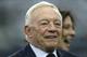 Dallas Cowboys team owner Jerry Jones stands on the field before an NFL football game against the Washington Redskins on Sunday, Jan. 3, 2016, in Arlington , Texas. (AP Photo/Tim Sharp)